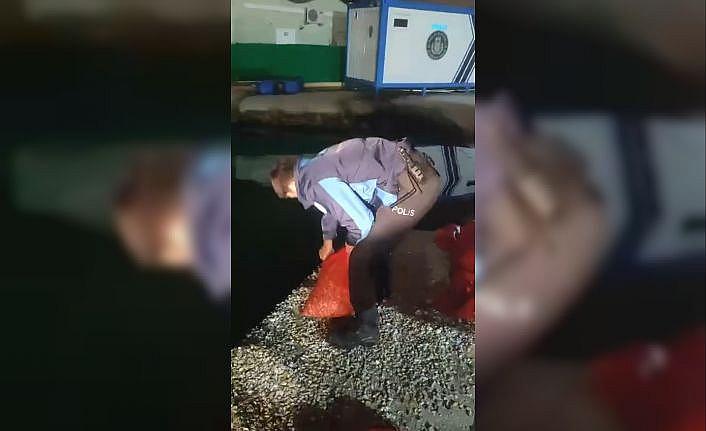 Samsunda 1 ton 300 kilo kaçak midye ele geçirildi