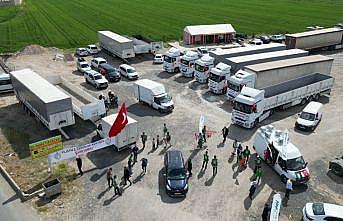 Şanlıurfada tır konvoyu Gazzeye destek için yola çıktı