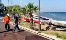 Çiftlikköy sahilinde bozulan kesimler yenilendi
