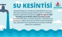 Nevşehir Belediyesi’nden Su Kesintisi uyarısı
