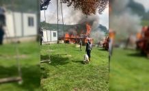 Akçakoca’da samanlık yanarak küle döndü