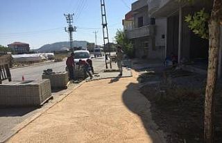 Terminal Caddesi’nde kaldırım çalışması