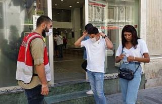 İstiklal Caddesinde maske denetimi