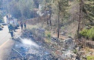 Marmaris’teki yangın büyümeden söndürüldü