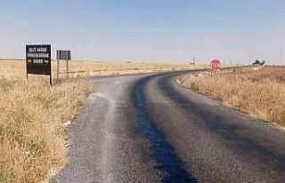 Mardin’de sıcaklardan asfalt eridi