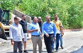 Kavurucu sıcakta asfalt çalışması