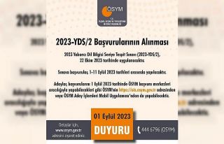 2023-YDS/2 başvuruları başladı