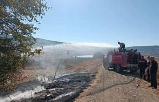 Anız yangını büyümeden söndürüldü