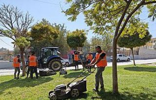 Eyyübiye parklarında sonbahar çalışması