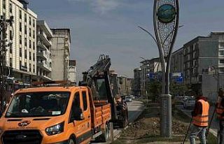 Yüksekova’da refüj yenileme çalışması