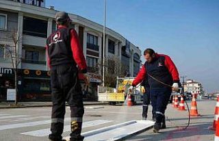 Düzce’de yaya çizgileri yenilendi