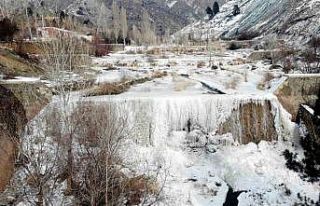 Erzincan’da dereler buz tuttu