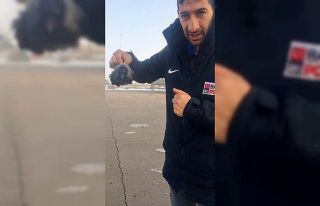 Karga soğuktan dondu