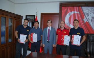 İtfaiye personeline başarı belgesi