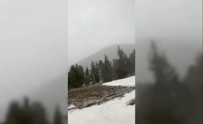 Nisan ayında yağan kar şaşırttı