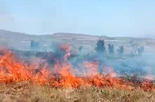 Tuncelideki arazi yangını söndürüldü