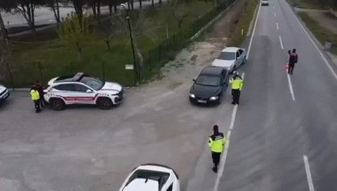 Manisada havadan destekli trafik denetimi