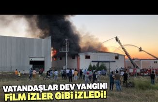 Ergene'de Geri Dönüşüm Deposu Alev Alev Böyle Yandı